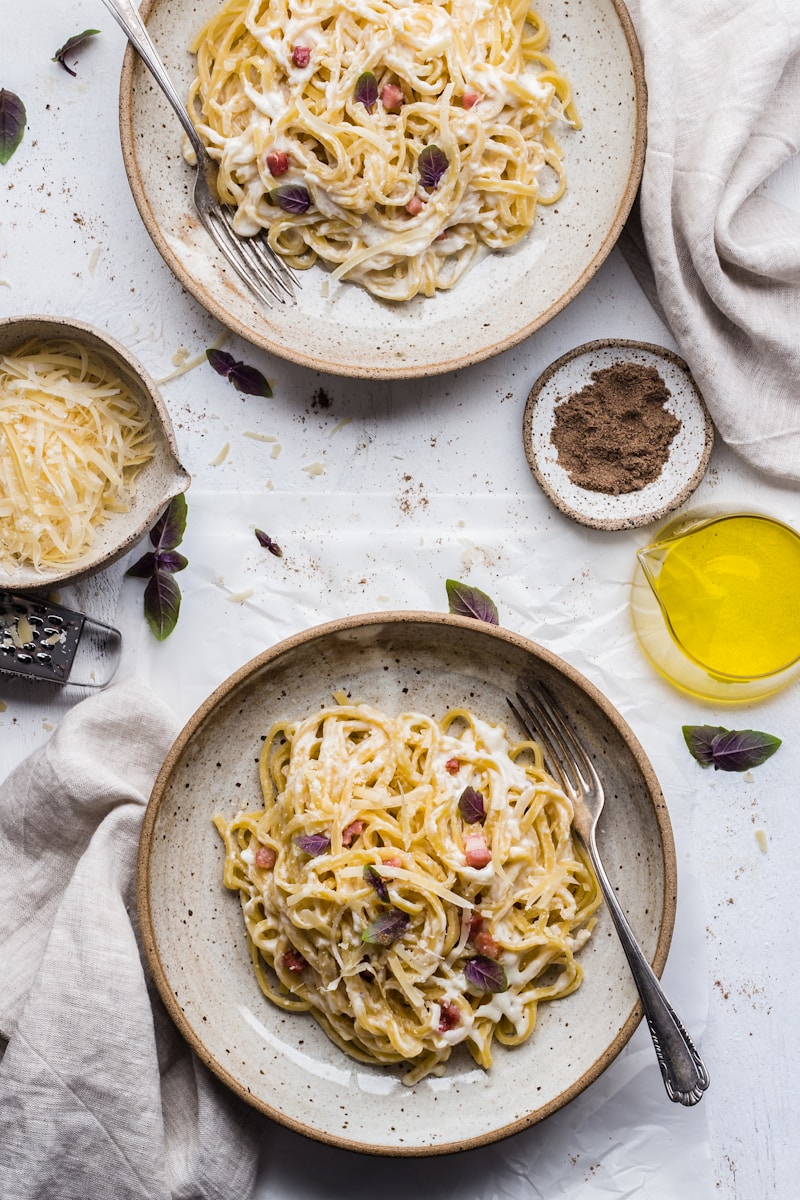Pâtes crémeuses au poulet et champignons